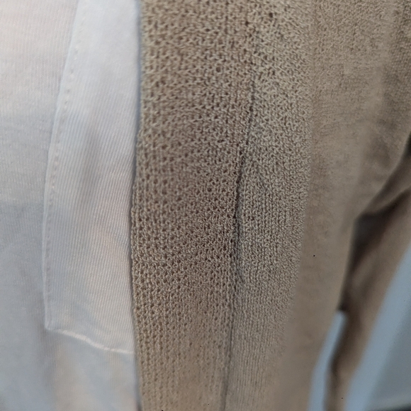 Anthropologie Dex open cardigan beige tan natural 3/4 sleeves size M - Picture 3 of 6